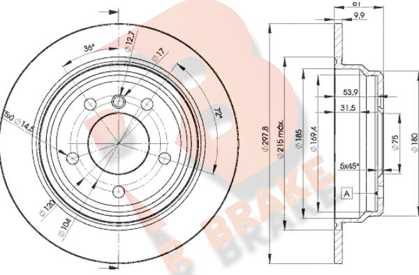 R Brake 78RBD24129 - Тормозной диск autospares.lv