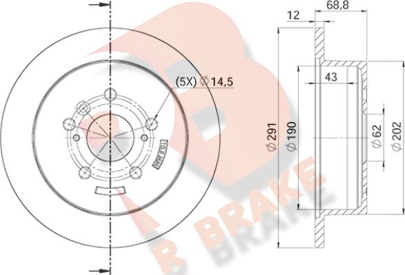 R Brake 78RBD24126 - Тормозной диск autospares.lv