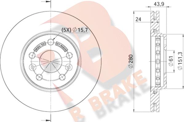R Brake 78RBD24294 - Тормозной диск autospares.lv