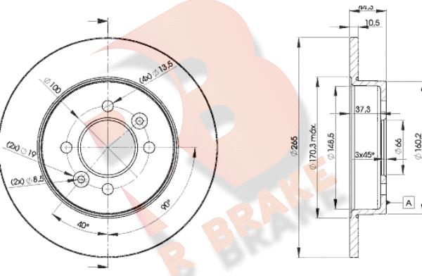 R Brake 78RBD24295 - Тормозной диск autospares.lv