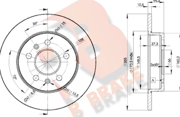 R Brake 78RBD24296 - Тормозной диск autospares.lv