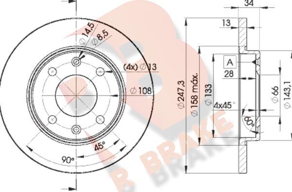 R Brake 78RBD24298 - Тормозной диск autospares.lv