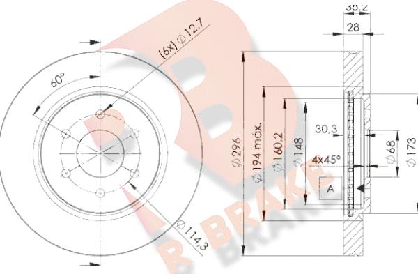 R Brake 78RBD24200 - Тормозной диск autospares.lv