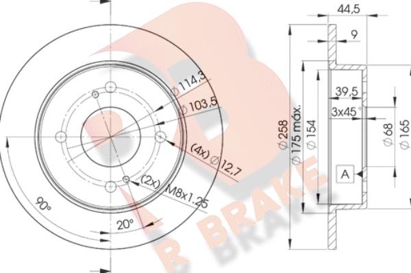 R Brake 78RBD24201 - Тормозной диск autospares.lv