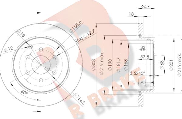 R Brake 78RBD24203 - Тормозной диск autospares.lv