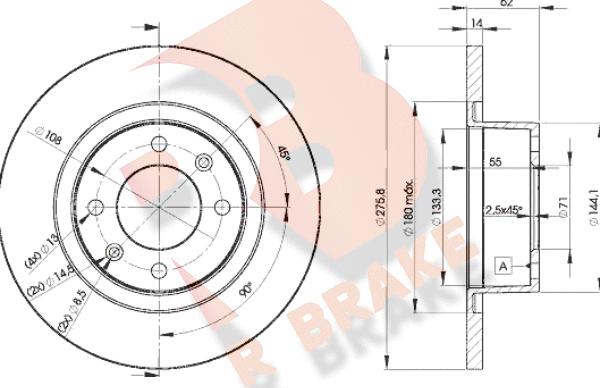 R Brake 78RBD24754 - Тормозной диск autospares.lv