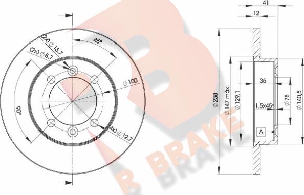 R Brake 78RBD24706 - Тормозной диск autospares.lv