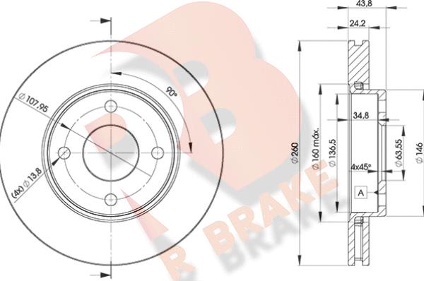 R Brake 78RBD25950 - Тормозной диск autospares.lv