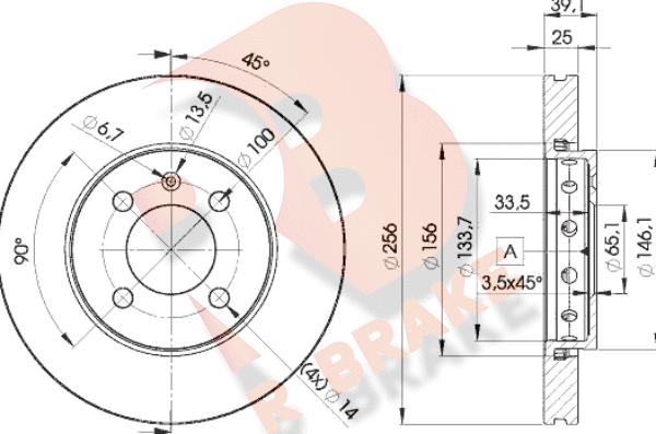 R Brake 78RBD25605 - Тормозной диск autospares.lv