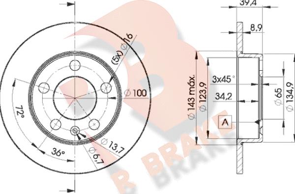 R Brake 78RBD25601 - Тормозной диск autospares.lv