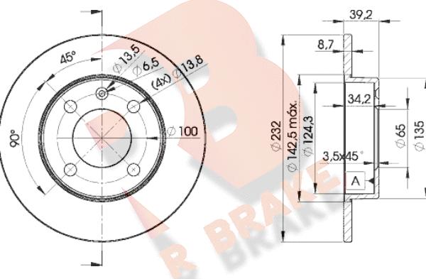 R Brake 78RBD25608 - Тормозной диск autospares.lv