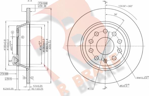 R Brake 78RBD25619 - Тормозной диск autospares.lv