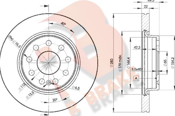 R Brake 78RBD25614 - Тормозной диск autospares.lv