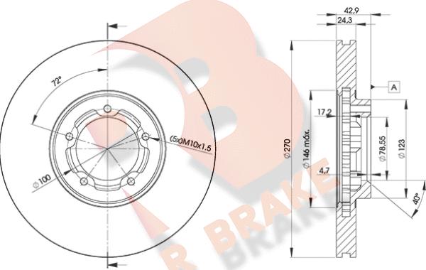 R Brake 78RBD25611 - Тормозной диск autospares.lv