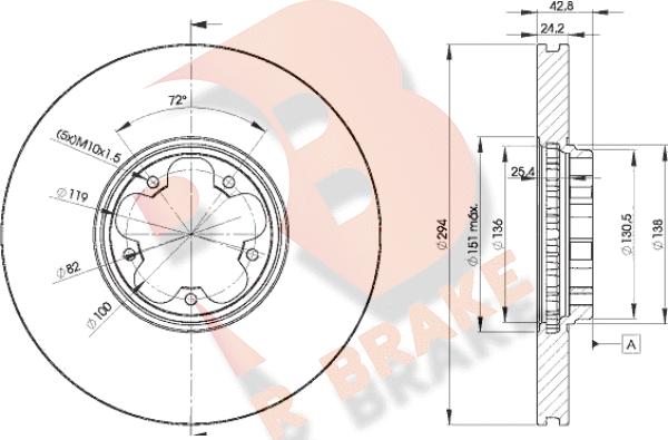 R Brake 78RBD25613 - Тормозной диск autospares.lv