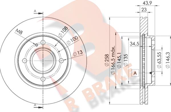 R Brake 78RBD25636 - Тормозной диск autospares.lv