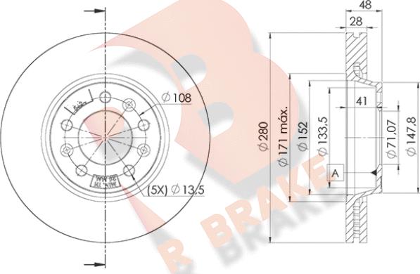 R Brake 78RBD25624 - Тормозной диск autospares.lv