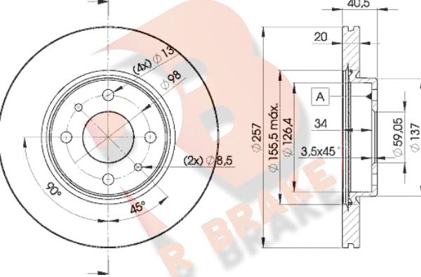 R Brake 78RBD25056 - Тормозной диск autospares.lv