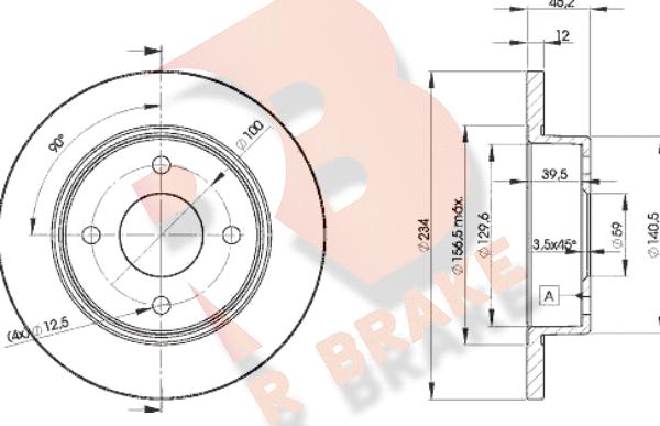 R Brake 78RBD25001 - Тормозной диск autospares.lv