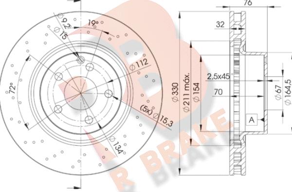 R Brake 78RBD25038 - Тормозной диск autospares.lv