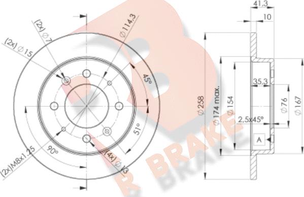 R Brake 78RBD25020 - Тормозной диск autospares.lv