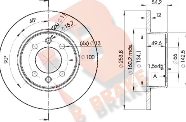 R Brake 78RBD25166 - Тормозной диск autospares.lv