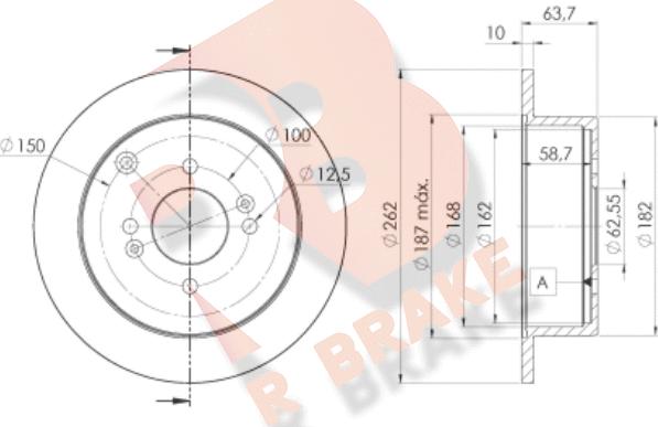 R Brake 78RBD25102 - Тормозной диск autospares.lv