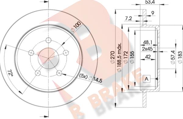 R Brake 78RBD25114 - Тормозной диск autospares.lv