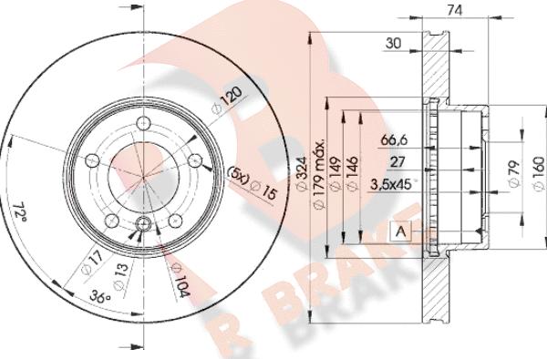 R Brake 78RBD25859 - Тормозной диск autospares.lv