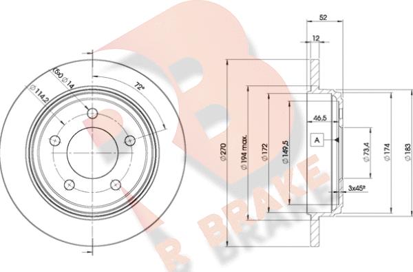 R Brake 78RBD25356 - Тормозной диск autospares.lv