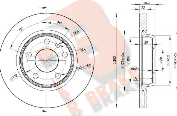 R Brake 78RBD25301 - Тормозной диск autospares.lv