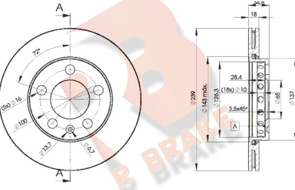 R Brake 78RBD25308 - Тормозной диск autospares.lv