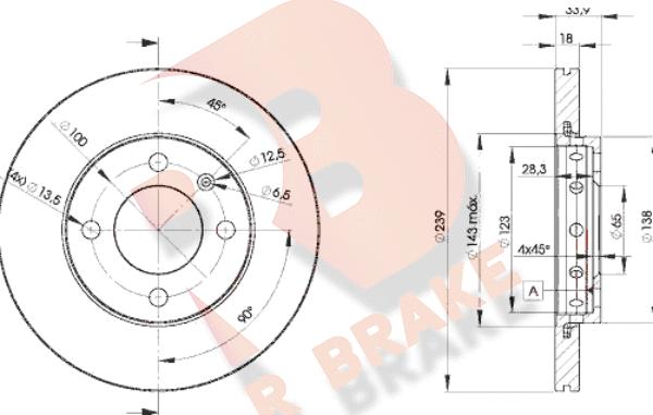 R Brake 78RBD25303 - Тормозной диск autospares.lv