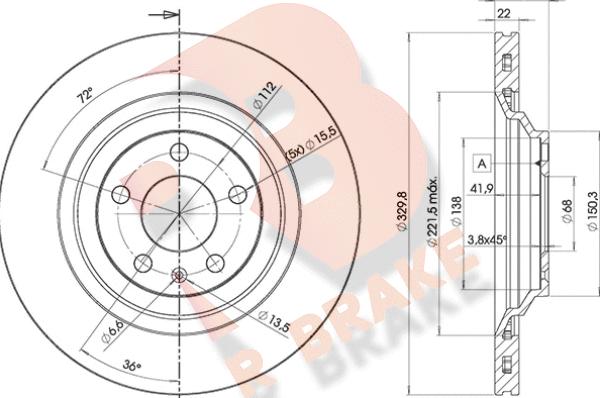 R Brake 78RBD25314 - Тормозной диск autospares.lv