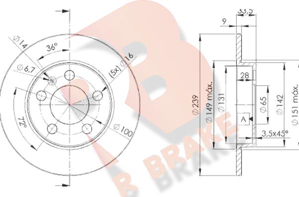 R Brake 78RBD25311 - Тормозной диск autospares.lv