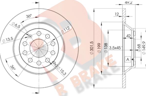 R Brake 78RBD25313 - Тормозной диск autospares.lv