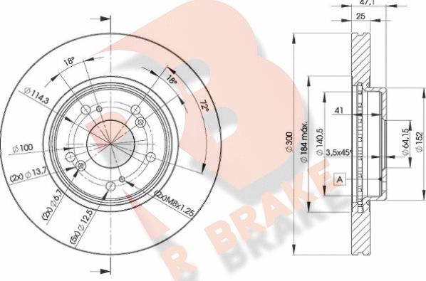 R Brake 78RBD25251 - Тормозной диск autospares.lv