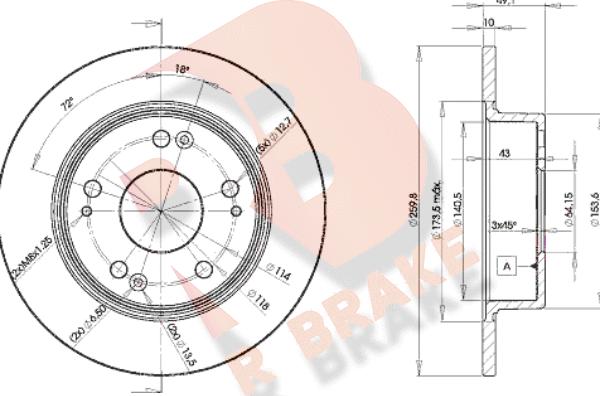 R Brake 78RBD25252 - Тормозной диск autospares.lv