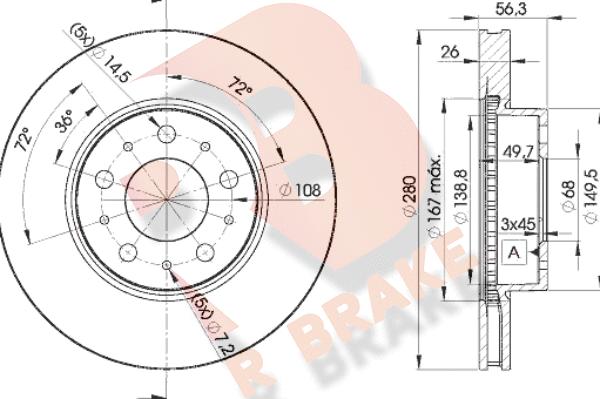 R Brake 78RBD26567 - Тормозной диск autospares.lv