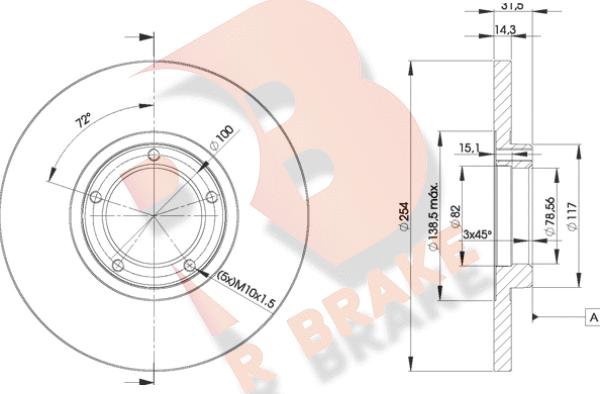 R Brake 78RBD26055 - Тормозной диск autospares.lv