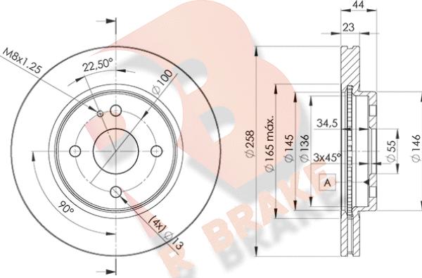 R Brake 78RBD26036 - Тормозной диск autospares.lv