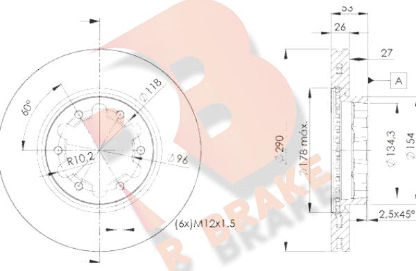 R Brake 78RBD26031 - Тормозной диск autospares.lv