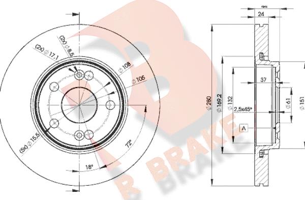 R Brake 78RBD26198 - Тормозной диск autospares.lv