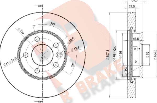 R Brake 78RBD26153 - Тормозной диск autospares.lv