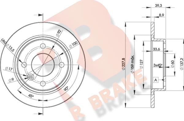 R Brake 78RBD26165 - Тормозной диск autospares.lv