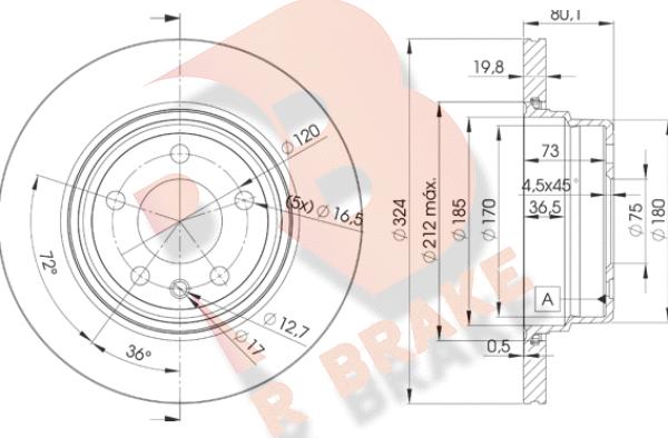 R Brake 78RBD26849 - Тормозной диск autospares.lv