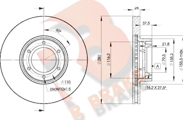 R Brake 78RBD26847 - Тормозной диск autospares.lv