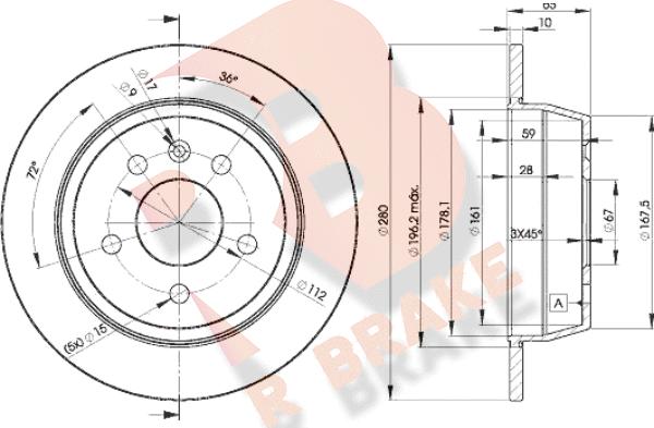 R Brake 78RBD26381 - Тормозной диск autospares.lv