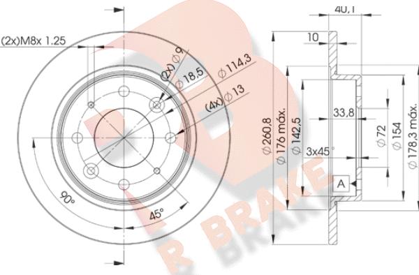 R Brake 78RBD26251 - Тормозной диск autospares.lv