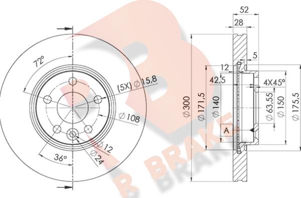 R Brake 78RBD26765 - Тормозной диск autospares.lv